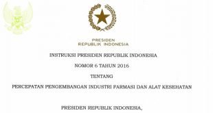 INPRES Nomor 6 Tahun 2016